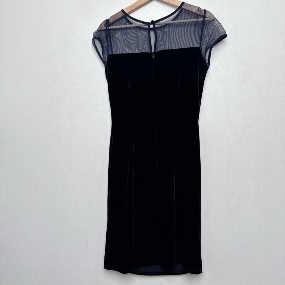 Joseph Ribkoff Womens 10 NWT Elegant Navy Velvet Ruffle Sheath Dress - Picture 14 of 14